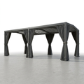 Aluminum Pergola Built for Year-Round Outdoor Living, Adjustable Louvers, Waterproof Curtains, Rainproof Roof