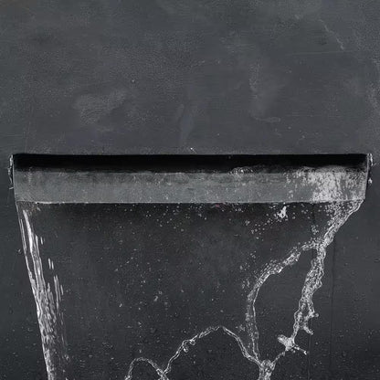 Gray Polyresin Modern Rectangular Waterfall Outdoor Fountain