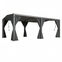 Aluminum Pergola Built for Year-Round Outdoor Living, Adjustable Louvers, Waterproof Curtains, Rainproof Roof